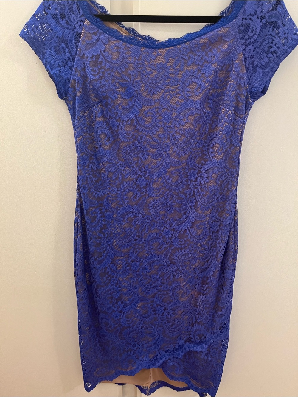 NWT Bisou Bisou Royal Blue Lace Bodycon Dress - Size 10